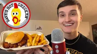 ASMR | Dave’s HOT Chicken Sandwich Mukbang 🐔💤 (eating sounds)