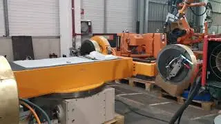 Kuka KR16 arc welding robot system with Fronius CMT and H shape positioner