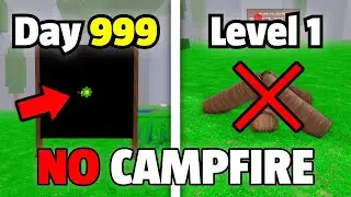 I Survived 1000 NIGHTS In The Forest WITHOUT UPGRADING The Campfire!