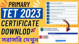 Primary TET 2023 certificate download process Live