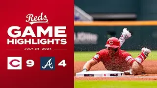 Reds vs. Braves Game Highlights (7/24/24) | MLB Highlights