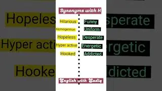 Synonyms with H || IELTS Vocabulary || 