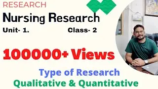 Nursing Research#Research#Chapter No.-1(Class-2)#Quantitative & Qualititative #Types of research