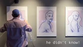 Studio vlog ✦ surprising my boyfriend with an illustration of him in my exhibition