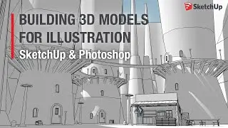 3D Model SketchUp - SciFi Cave Town - Illustration Reference