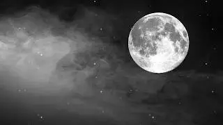 Full Moon with Fog Black and White 4K