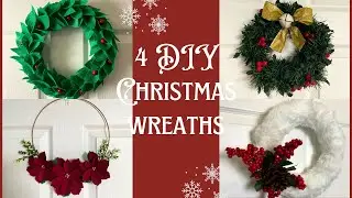 4 DIY Christmas Wreath Making Ideas | Affordable Dollar Tree Christmas Wreaths