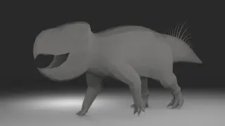 Udanoceratops (base mesh) - Blender Paleoart