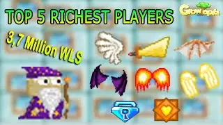 TOP 5 Richest Players 2019 [3,7 Million WLS] | Growtopia