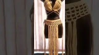 Fringe skirt set #crochet #crochetclothing  #shorts