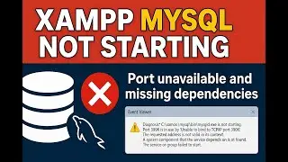 XAMPP mysql not starting port unavailable missing dependencies windows event viewer issue and port