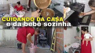 Cuidando da casa e da bebê sozinha, alguns dias comigo