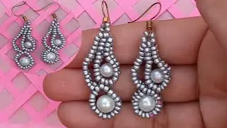 Mehndi design style earring ||how to make seed beads earrings