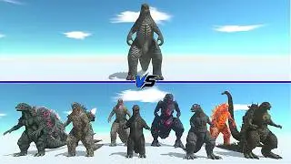 Godzilla 2014 vs All Godzilla - Animal Revolt Battle Simulator | ARBS