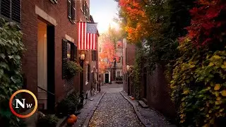 Morning Walk in Boston, MA | Public Garden & Beacon Hill | ASMR Street Sounds for Sleep & Study
