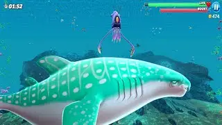 GIANT MONSTER WHALE SHARK VS COLOSSAL SQUID BOSS - Hungry Shark World