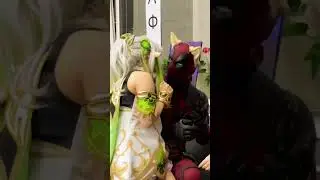 Deadpool and FBI agent and genshin impact girl😹