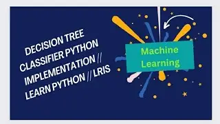 Decision Tree Classifier python implementation // learn python // lris