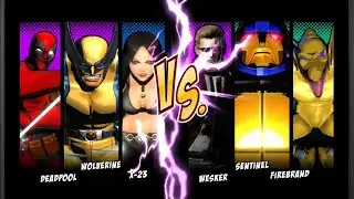 Deadpool y Wolverine y X-23 Vs Wesker y Sentinel y Firebrand Ultimate Marvel Vs Capcom 3