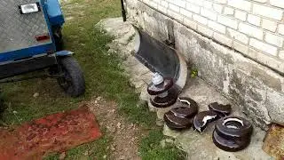 Крепление и установка отвала на самодельный трактор.