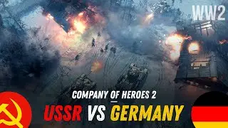 Battle in Company of Heroes 2 - USSR vs Germany - World of War 2 (WW2)