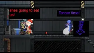 Starbound **v** - Eating Everyone at the Outpost.