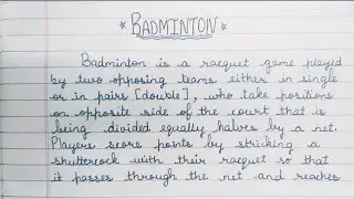Essay On Badminton in English || Essay Writing || @saarticles7142