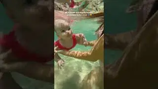 4 Month Old's 1st Time Swimming Underwater 🥰 