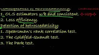 Consequences, Detection and Remedies of Heteroscedasticity || Statistics Uop.