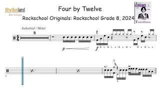 'Four by Twelve' - Rockschool Grade 8 Drum Score | Full Play-Along + Notation (2024)