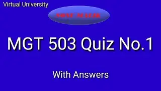 MGT503 Quiz 1 solved 2019