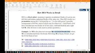 Data Encryption Standard (DES) Step by Step in Arabic محاضرات التشفير بالعربي