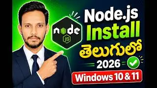 Install Node.js on Windows 10/11 in Telugu 2026 — Step by Step with Error Fix