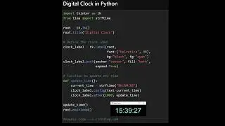 Digital clock in python 