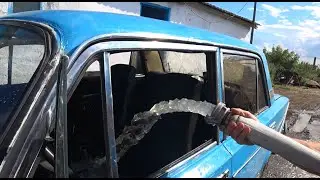 A swimming pool on wheels! From a Zhiguli! We filled the car to the brim with water!