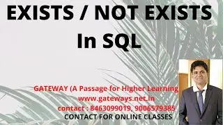 EXITSTS IN SQL | NOT EXISTS IN SQL | USE OF EXISTS IN CORRELATED SUBQUERY | USE OF NOT EXISTS ORACLE