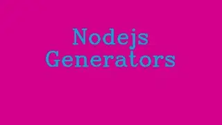 Nodejs Generators && NoTalk