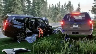 BeamNG Drive - Dangerous Overtaking Crashes #4