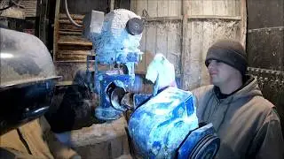 Pulling Grain Auger Out Of HarveStore Silo