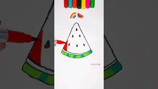 Rainbow Watermelon 🌈🍉 #satisfying #drawing #art #artwork #painting #shorts