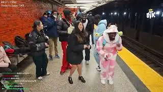 Emily causes a tiktok dance party to break out in NYC subway station 💃