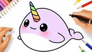 HOW TO DRAW A CUTE NARWHAL EASY 💗 | DRAWING CUTE ANIMALS