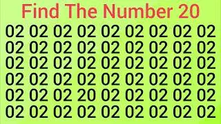 Find the number 20 test your eyes; focus your mind
