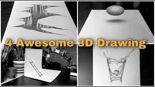 WoW 😲 Illusion Art | 4 Awesome 3D Drawing  | Aizart