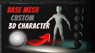 SCULPTING a Base Mesh - CUSTOM 3D Stylized Character in BLENDER for 3D PRINTING