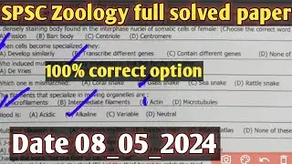 SPSC lecturer zoology full solved paper||08_05_2024 Zoology full paper.