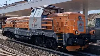 2 stupendi treni merci + d744 027 Dp in lis nei 30 minuti in stazione a S'ilario D'enza