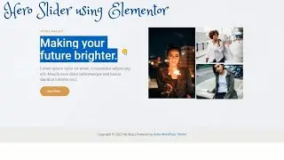 How to create a Elementor Hero Section By Freelancer Sobuz