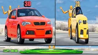 2d Car vs 3d Car #6 - Beamng drive