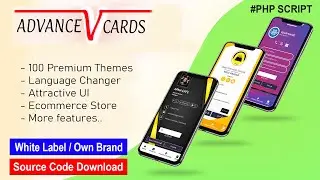 Advance Digital Visiting card source code - PHP Script | Digital Buiness card maker online Panel